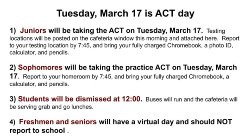 Tuesday, March 17 is ACT Day at D-B